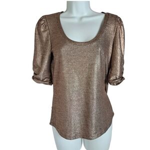 Maeve Gold Shimmer‎ Short Sleeves Blouse